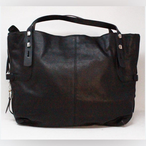 Francesco Biasia Black Leather Tote Bag - Picture 1 of 14